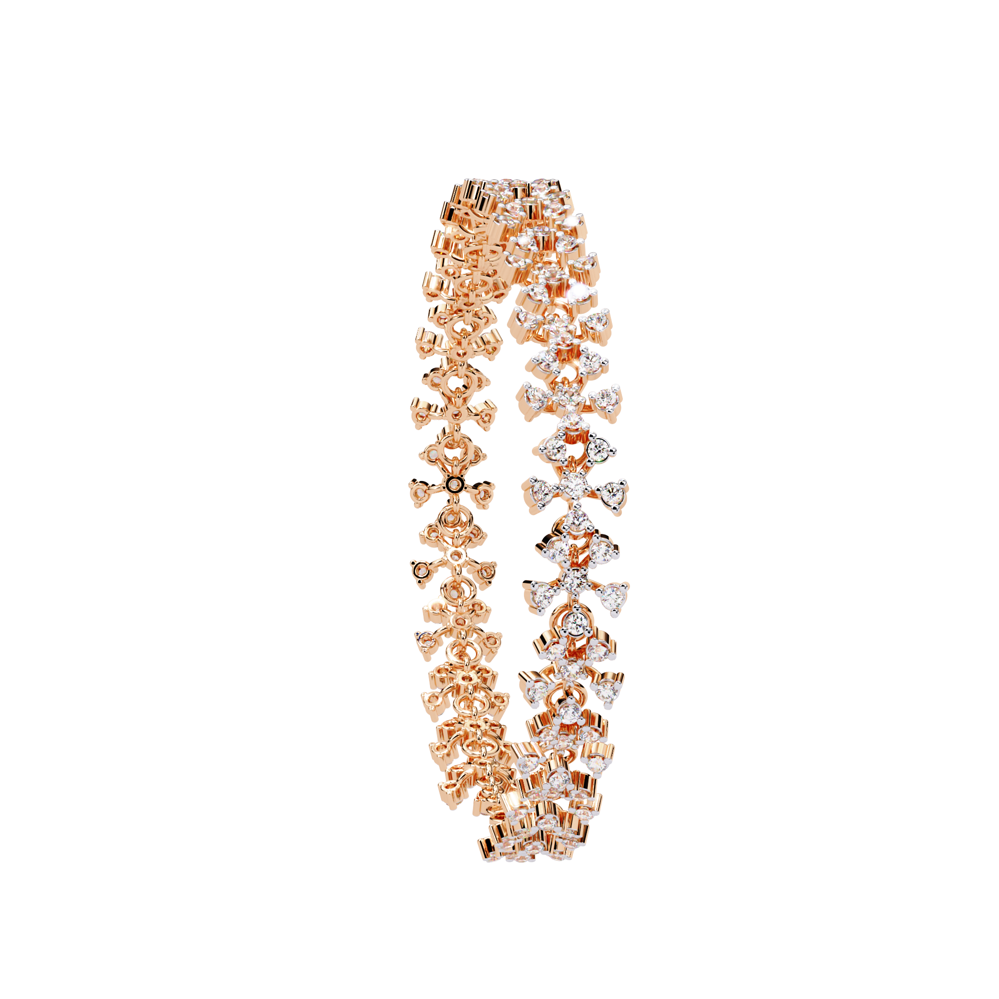 Solitairekart 1.59ct  Natural Diamond Floral Snowflake Bracelet-HI Color, VS-SI Clarity